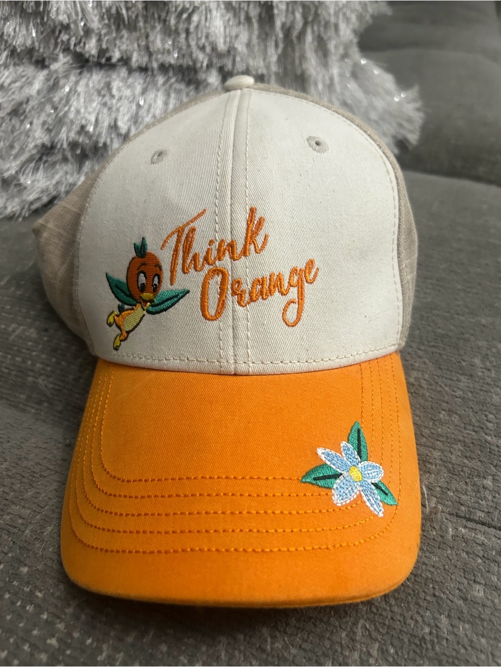 Disney Parks Epcot Flower & Garden "Think Orange" Orange Bird Baseball Cap